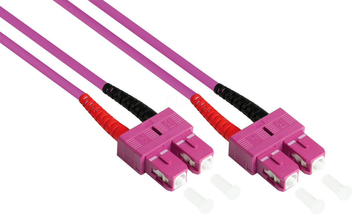 Alcasa LW-830SC4 Fiber Optic Cable - 30 m SC OM4 Violet