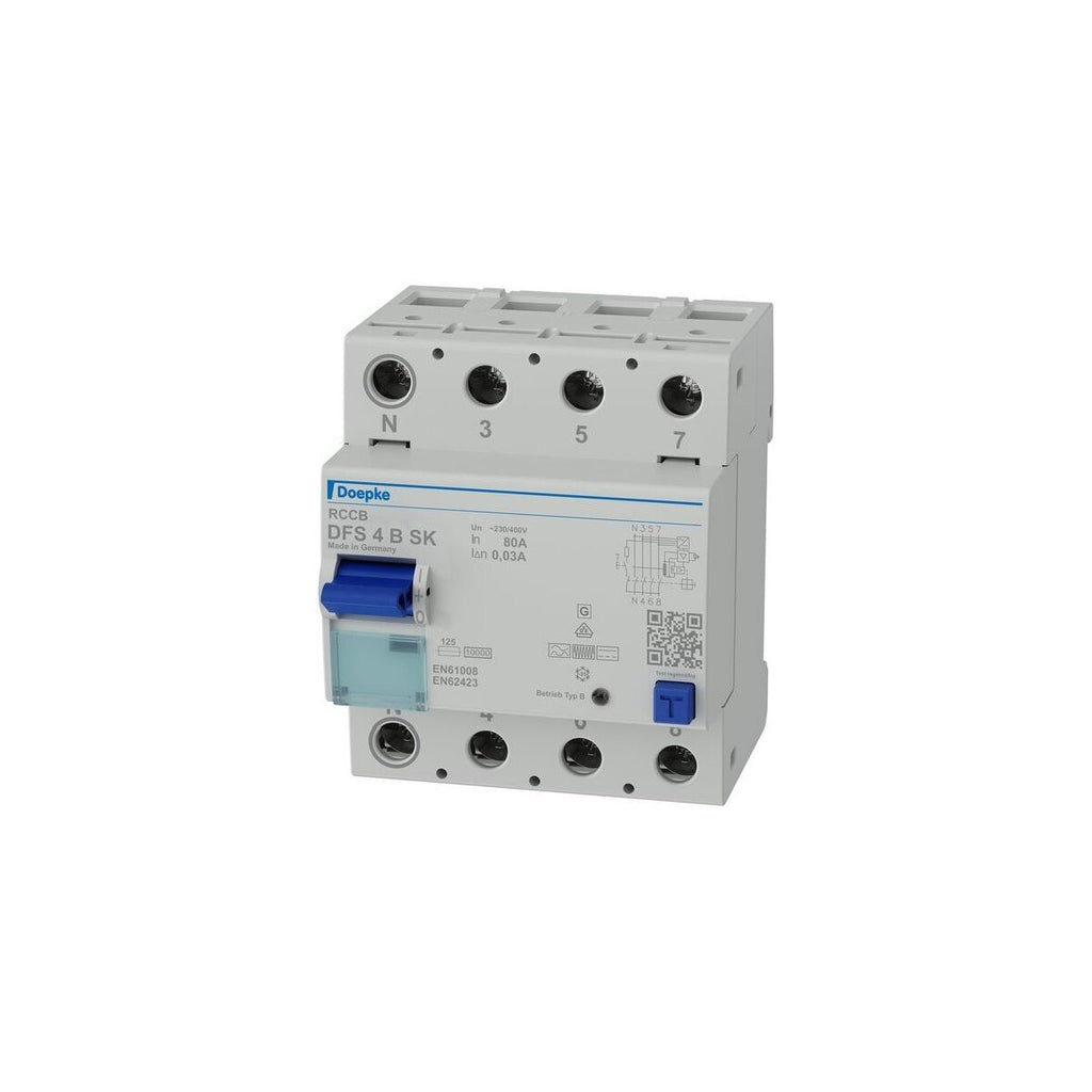 Doepke Residual Current Circuit Breaker DFS4 080-4/0.03-B SK 4-pole 80/0.03A (09154998)