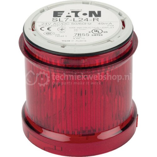 Eaton SL7-L24-R Red LED Signal Tower 24V Continuous Light (171463)