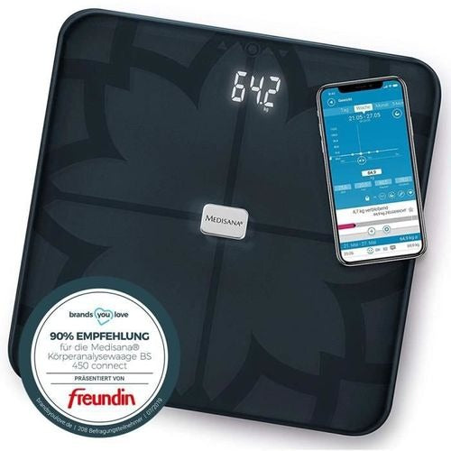 Medisana BS 450 Body Analysis Scale 180 kg Black with Bluetooth