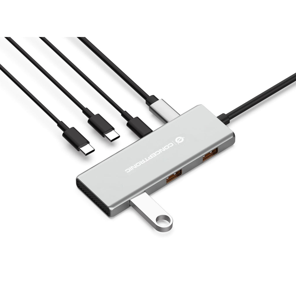 CONCEPTRONIC HUBBIES17G USB-C Hub - 7-Port - 100W PD - Model HUBBIES17G 4xUSB-C 3xUSB-A 100WPD o.N.0.25m