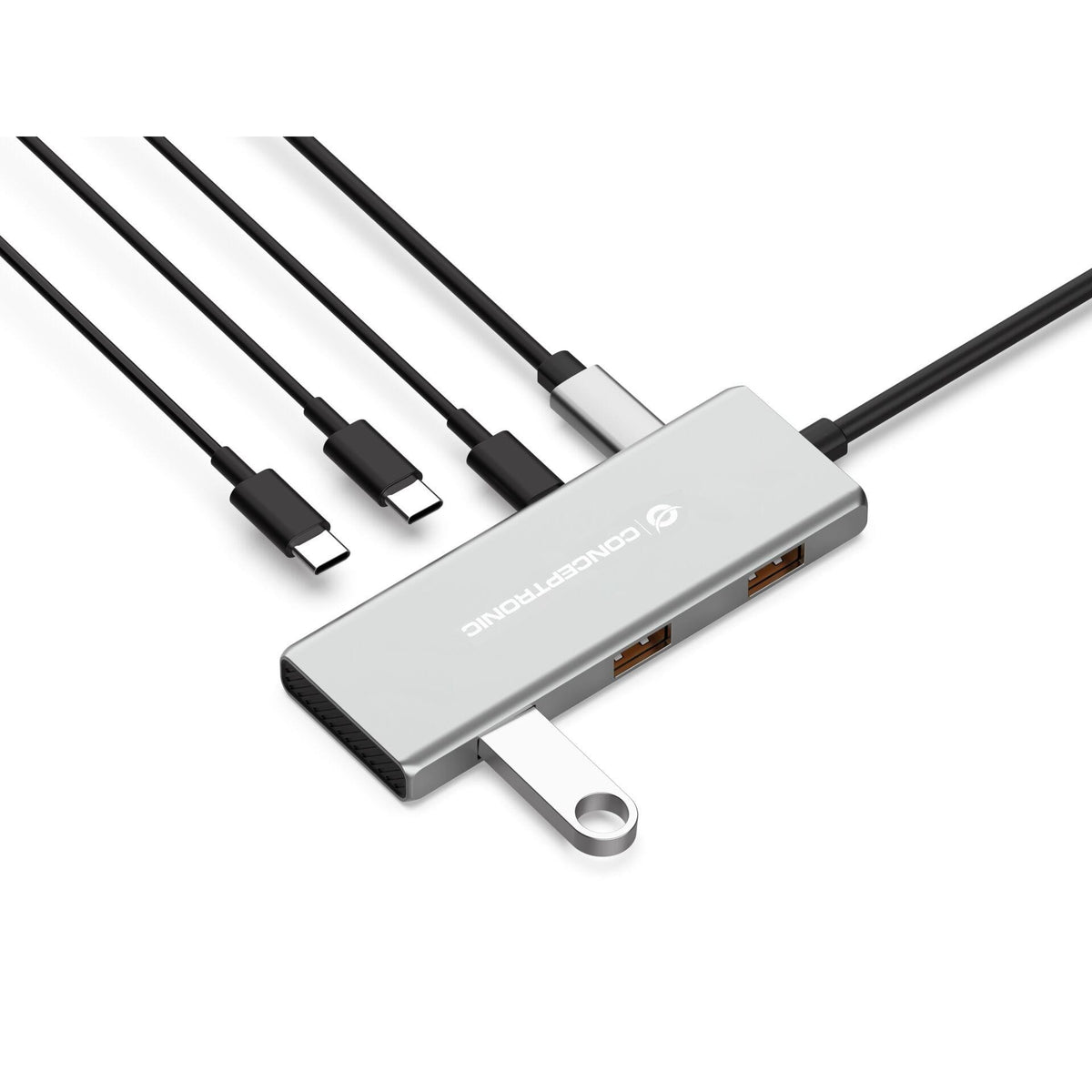 CONCEPTRONIC HUBBIES17G USB-C Hub - 7-Port - 100W PD - Model HUBBIES17G 4xUSB-C 3xUSB-A 100WPD o.N.0.25m