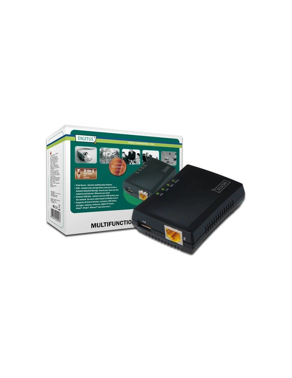 DIGITUS Multifunction Network Server DN-13020 10Mb LAN 100Mb LAN USB2.0