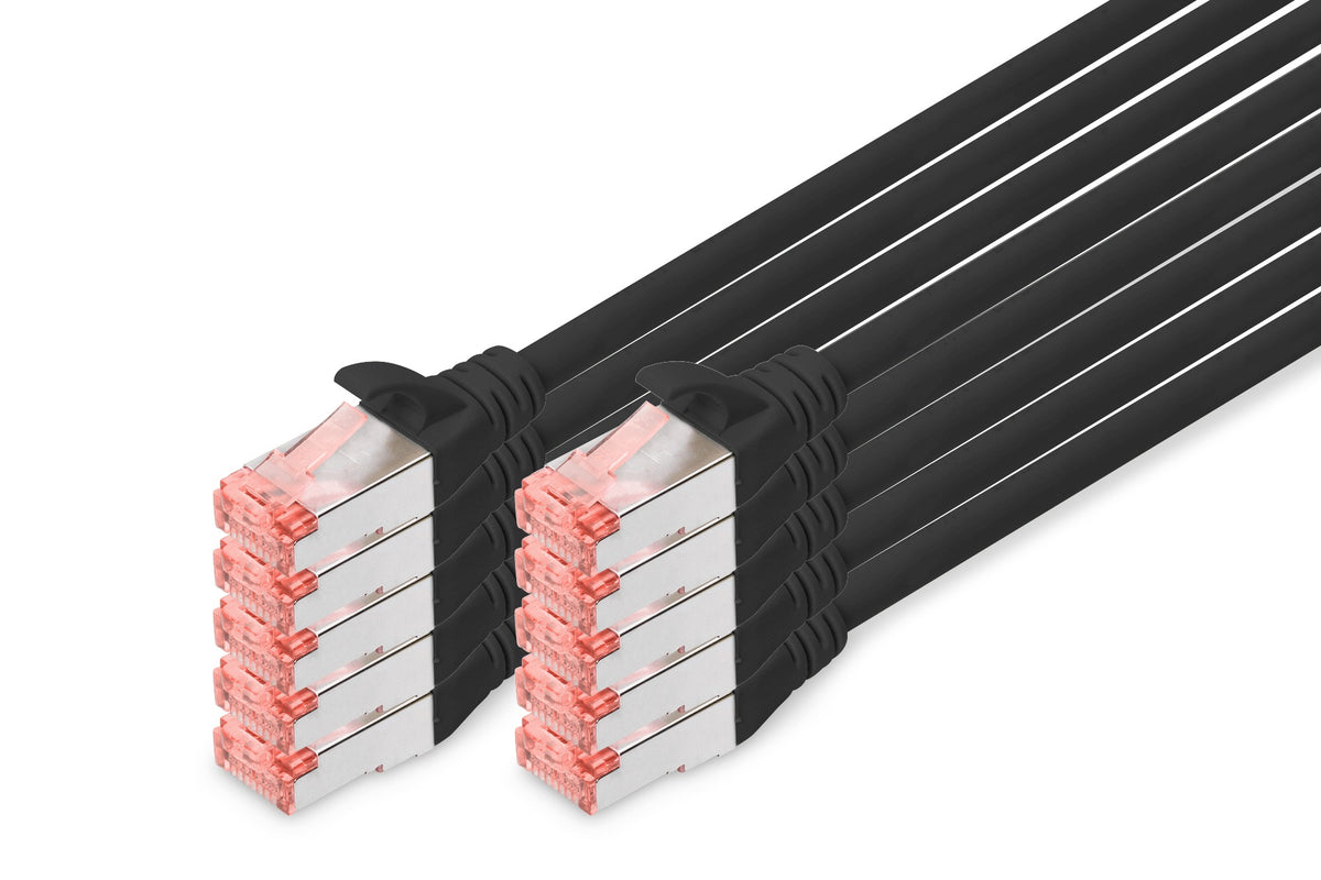 DIGITUS Professional Patch Cable RJ-45 (M) to RJ-45 (M) 5.0 m SFTP CAT 6e Black (Pack of 10) (DK-1644-050-BL-10)