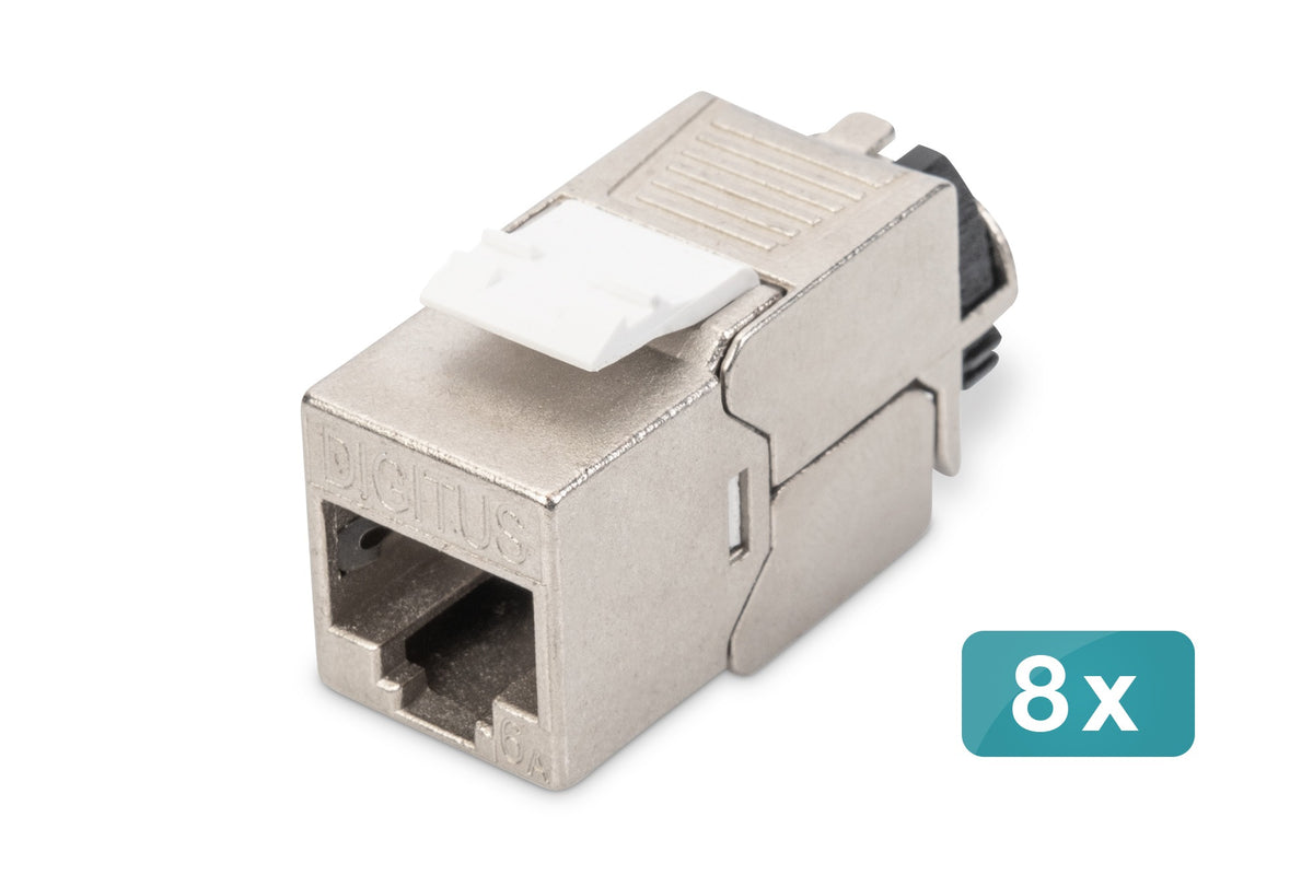 DIGITUS CAT 6A Keystone Jack Shielded 8 pcs. Tool Free Connection (DN-93617-8)