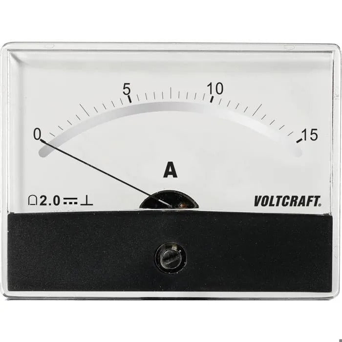 Voltcraft AM-86X65/15A/DC Panel Mount Meter, 15 A Moving Coil, AM-86X65/15A/DC
