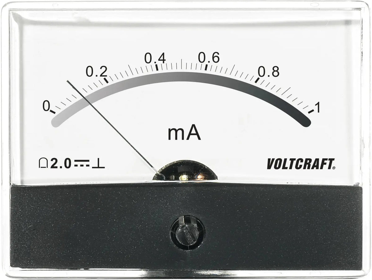 Voltcraft AM-86X65/1MA Panel Mount Meter, 1mA, Moving Coil, MPN: AM-86X65/1MA
