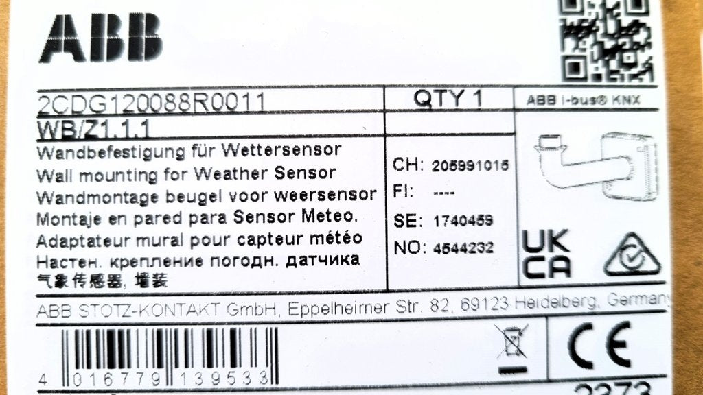 ABB WB/Z1.1.1 Wall Mounting for Weather Sensor WES/A - 2CDG120088R0011