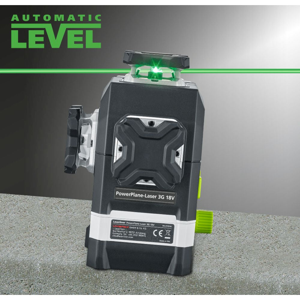Laserliner PowerPlane-Laser 3 G Multi-18V Green Laser Level with Box - Model 036.380 L