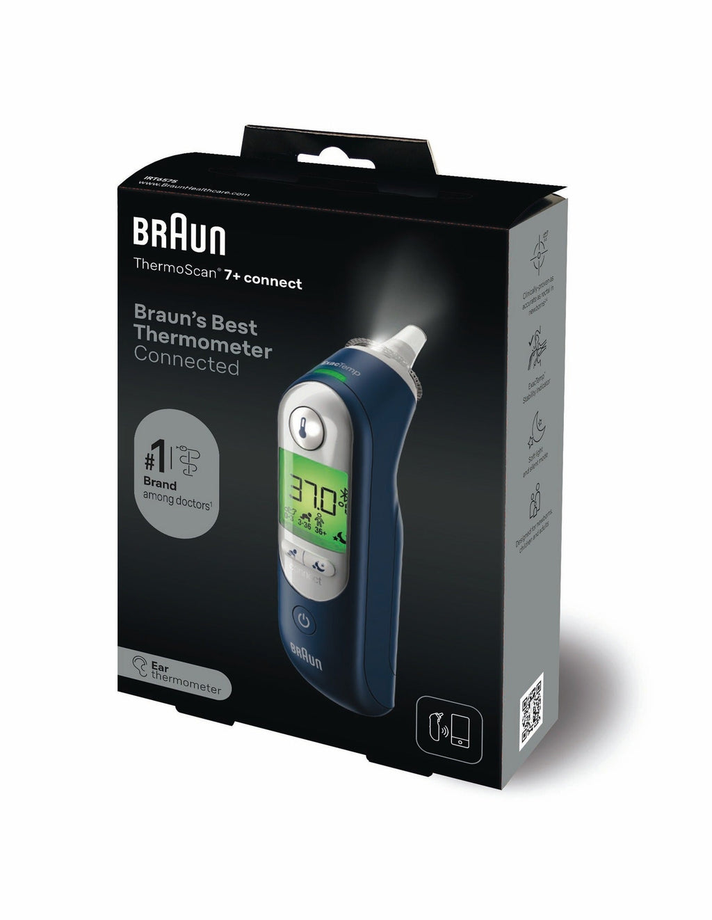 Braun ThermoScan 7+ Connect Fever Thermometer with Bluetooth (IRT6575)