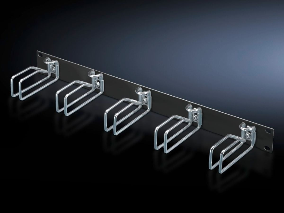 Rittal Marshalling Panel - Cable Management Panel for Control Cabinet - RAL 9005 - 1U (7257.005)