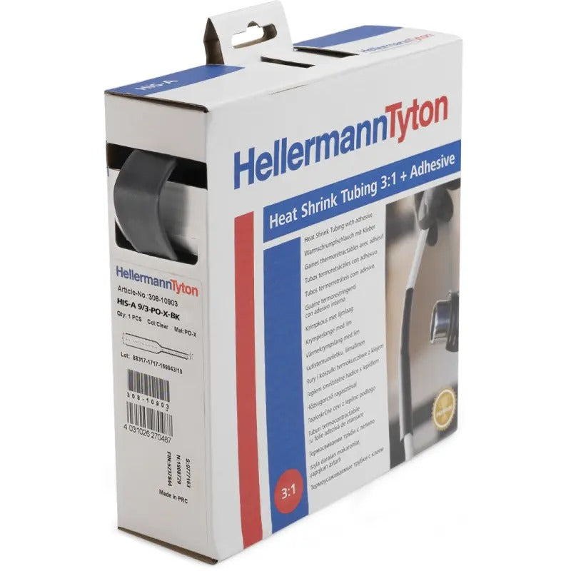 HellermannTyton HIS-A Dispenser Box - Heat Shrink Tubing - 6 mm/2 mm - 5 m - Black