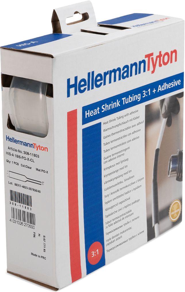 HELLERMANNTYTON HIS-A Dispenser Box - Heat Shrink Tubing 3:1 - 10 m Transparent (308-10303) mm/1