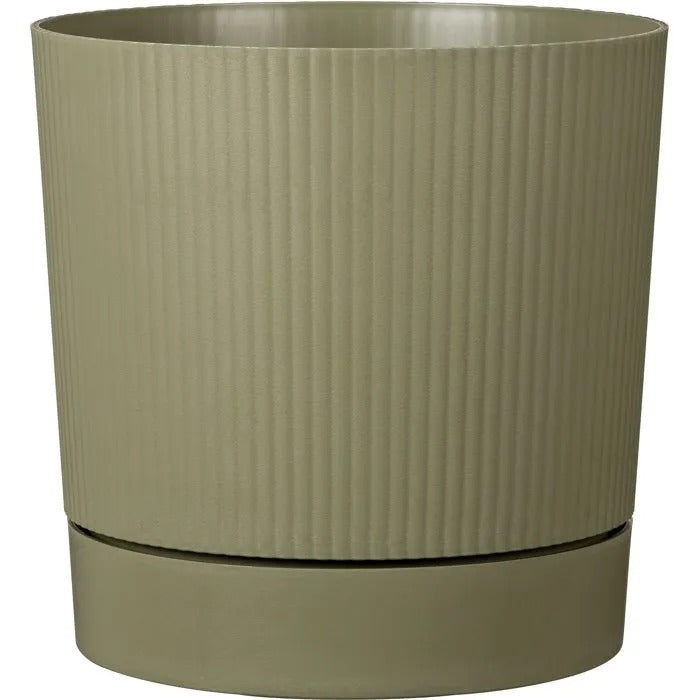 GARDEN ID Round Flower Pot with Reservoir - Ø 29 - 14 L - H 29 cm - Moss Green