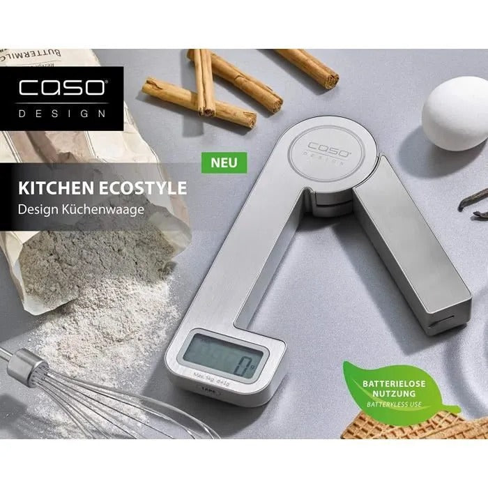 Caso Kitchen Scale, Stainless Steel, Foldable, Digital Display, Up to 5 kg Capacity, 1 g Increments, Tare Function (3266)