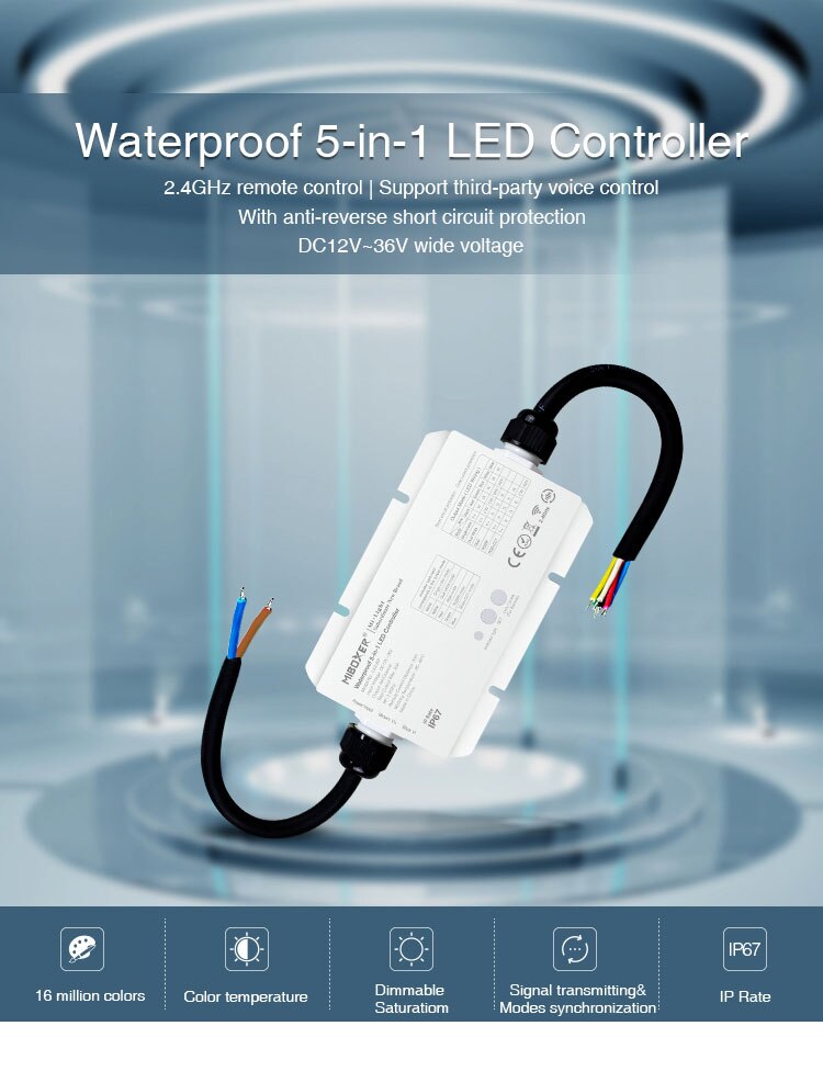 Miboxer Waterproof LED Controller 5 in 1 2.4 G Milight/Miboxer LS2-WP
