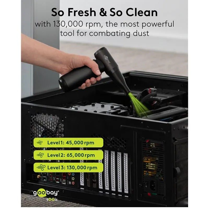 Goobay Superior Black Dust Blower Cleaning Set with 8 Attachments (77831)