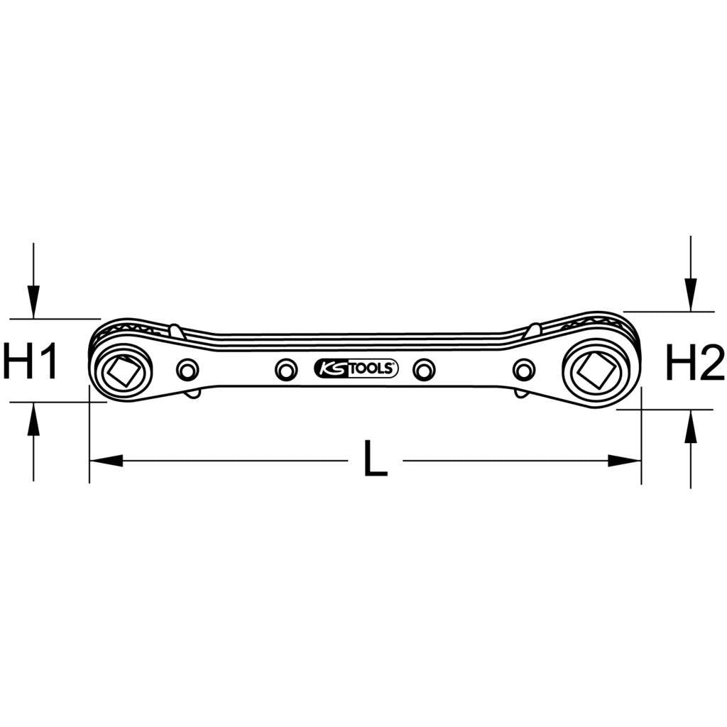 KS TOOLS 10.20 cm (4") Reversible Ratchet Wrench for Cold and Air Conditioning Systems (130.0122)