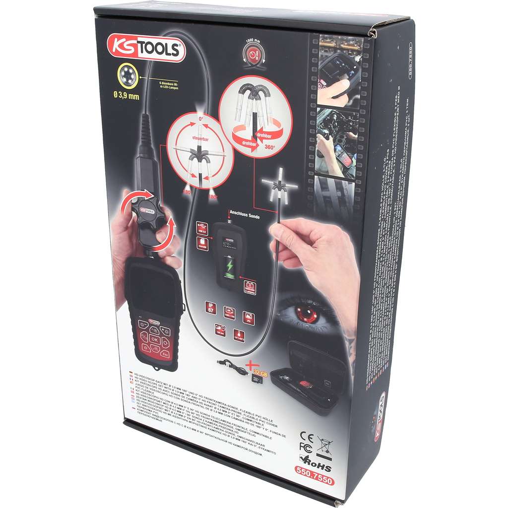 KS TOOLS 550.7550 Videoscope Set Probe-O 3.9 mm