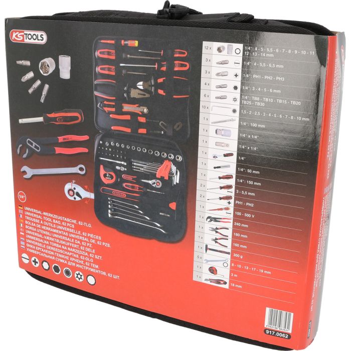 KS TOOLS 1/4" Universal Tool Bag 917.0062 Tool Set