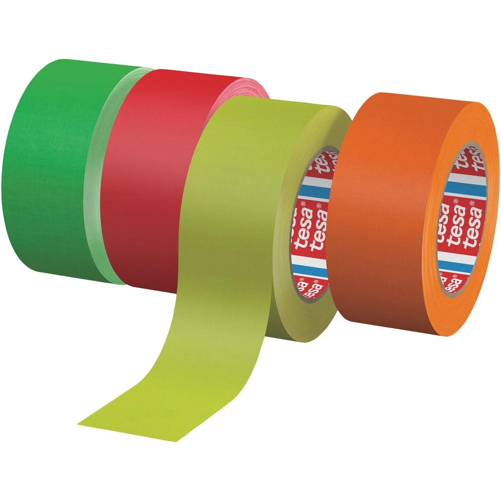 Tesa 4671 Neon Fabric Tape Orange 50 mm x 25 m 1 Roll (04671-00067-10)