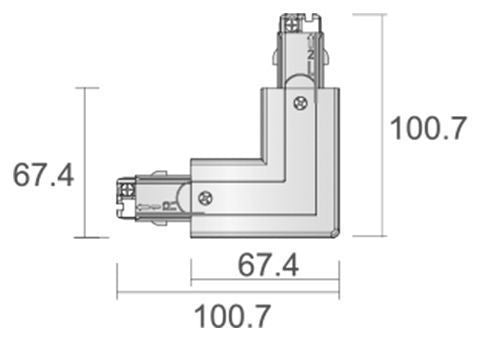 Deko-Light 710038 D Line 90° Connector Left-Right - 1 Piece (710038,0)
