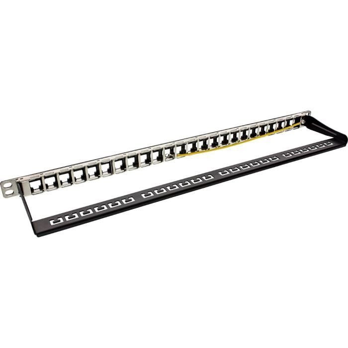 InLine 76824C Patch Panel Blanking Plate Rack Mountable Black 0.5U 24 Ports (76824C)