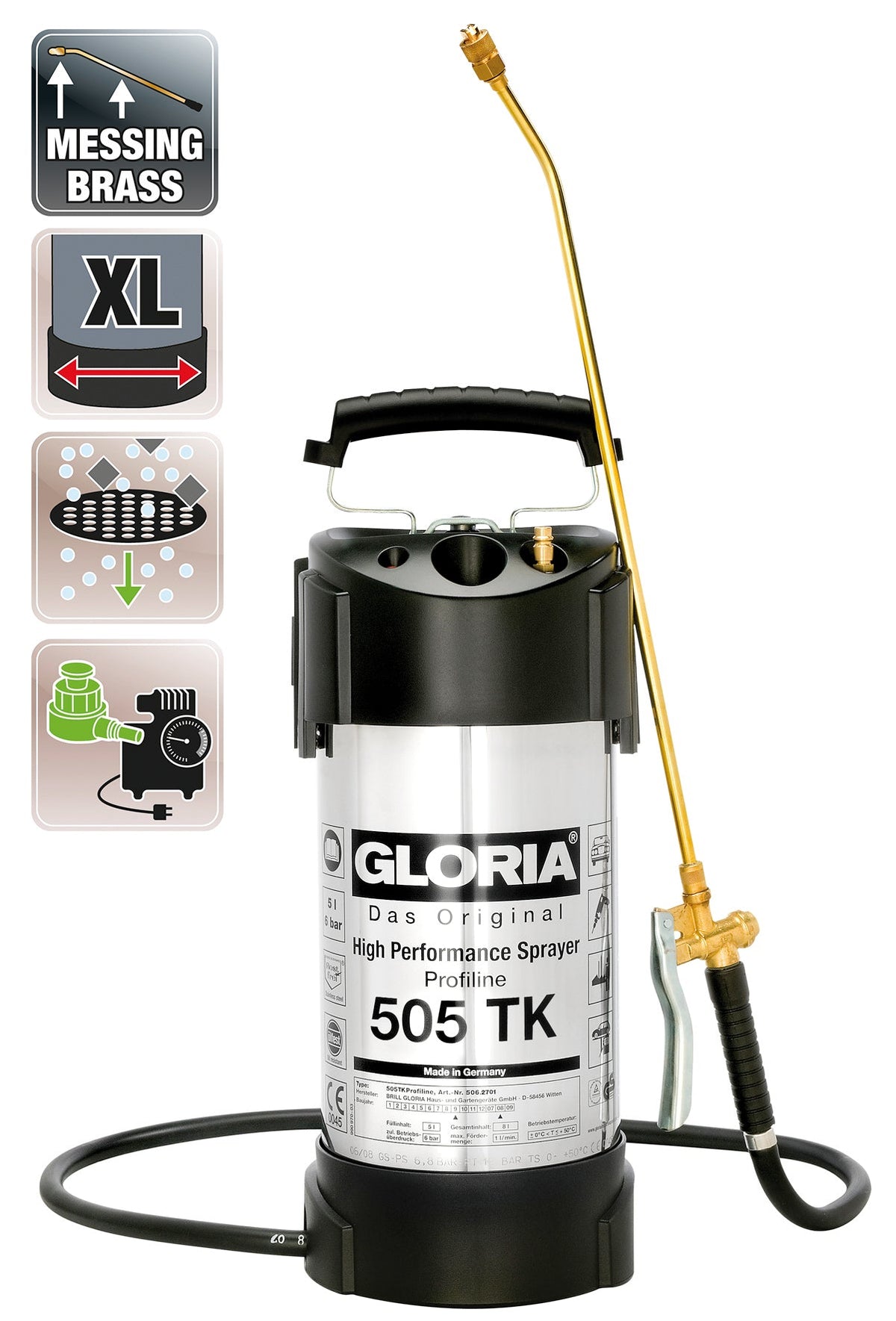 Gloria Pressure Sprayer – 5 L, Model 000506.2701