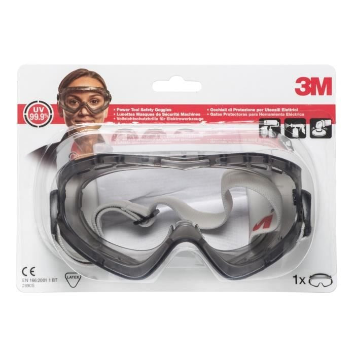 3 M 2890SC Sanding Safety Goggles Transparent Polycarbonate Blister Pack (2890SC)
