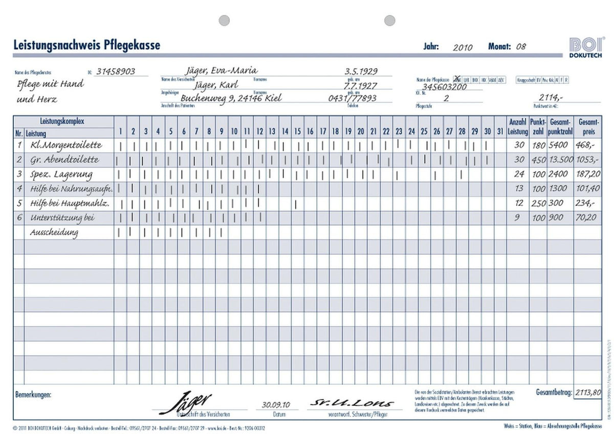 BOI Performance Record Long-Term Care Insurance Forms, 50 pcs. (9206-00312)