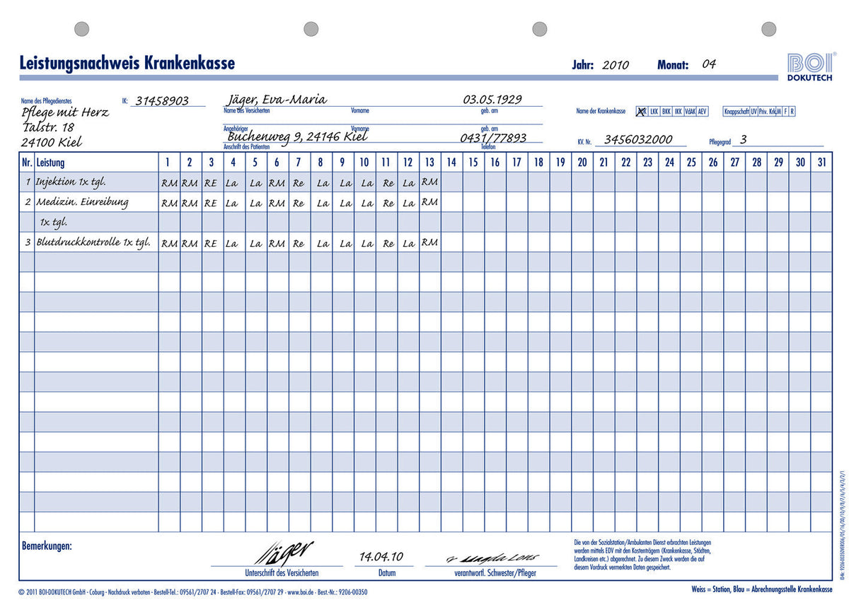 BOI Proof of Performance Health Insurance Forms, 50 pcs. (9206-00350)