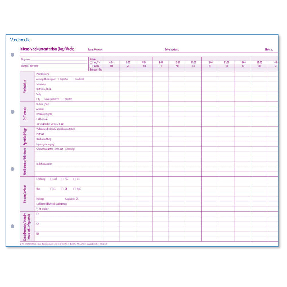 BOI Intensive Care Documentation Outpatient Forms - 50 pcs - Model 9206-00428