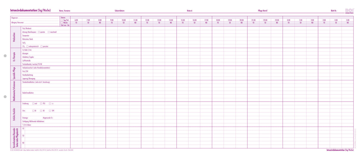 BOI Intensive Care Documentation Outpatient Forms - 50 pcs - Model 9206-00428