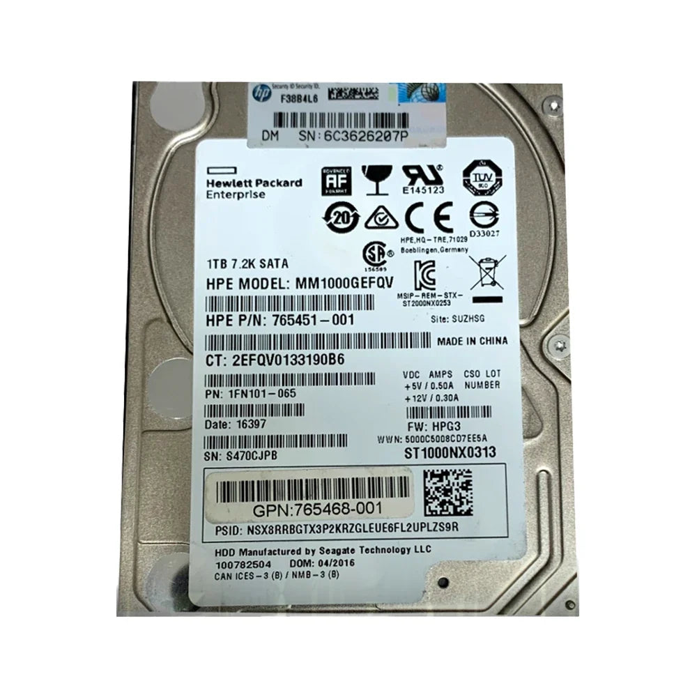 HPE Midline Hard Drive 2 TB Hot-swap 3.5" LFF SAS 6Gb/s 7200 RPM (with HP SmartDrive tray)