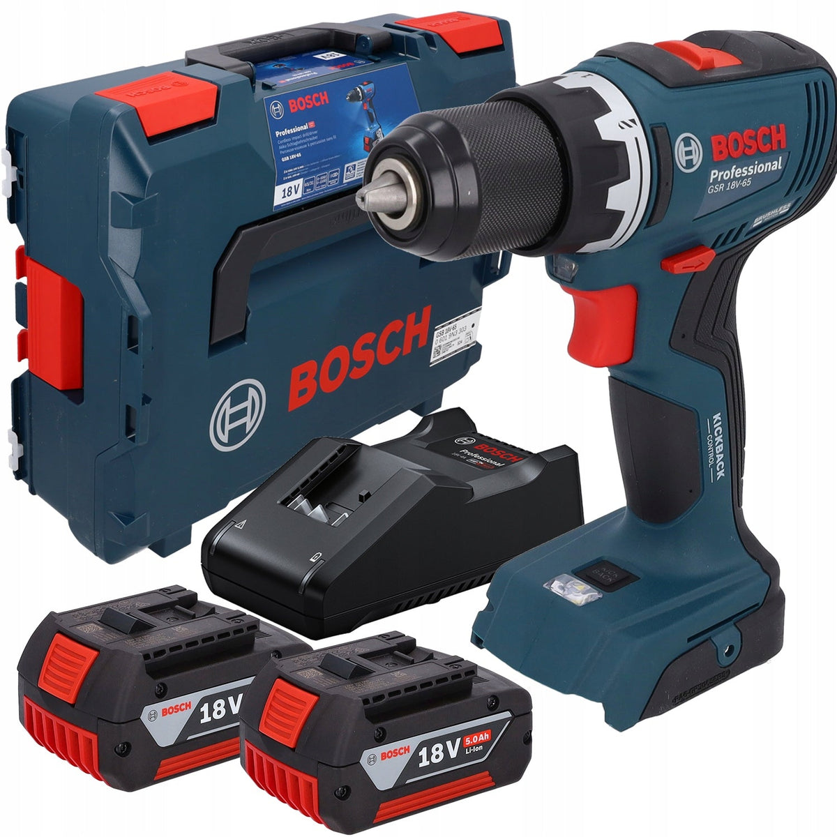 Bosch GSB 18V-65 Cordless Impact Drill/Driver 2x5.0Ah 06019N3303