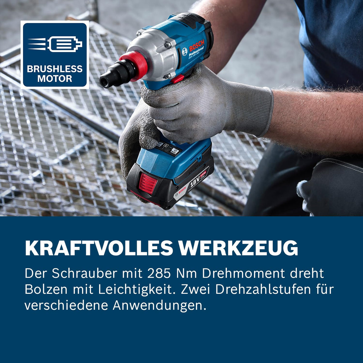 Bosch GDX 18V-285 Cordless Impact Wrench 2x4.0Ah (06019N2102)