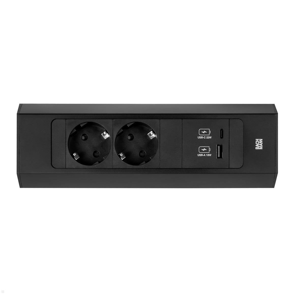 BACHMANN CASIA 2 Power Strip 2xCEE7/3 1xUSB A/C 22W (932.102)