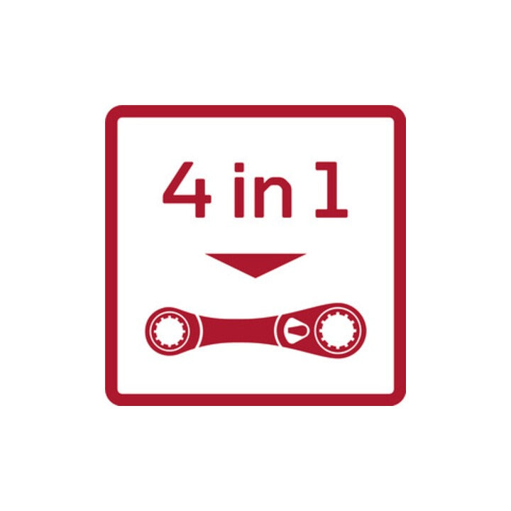 GEDORE red Dp.Ring Ratchet Wrench Set 10+13+17+19 mm (R07501019)