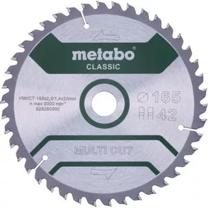 Metabo MULTI CUT CLASSIC Circular Saw Blade 165 x 20 x 1.4 mm 42 Teeth (628280000)