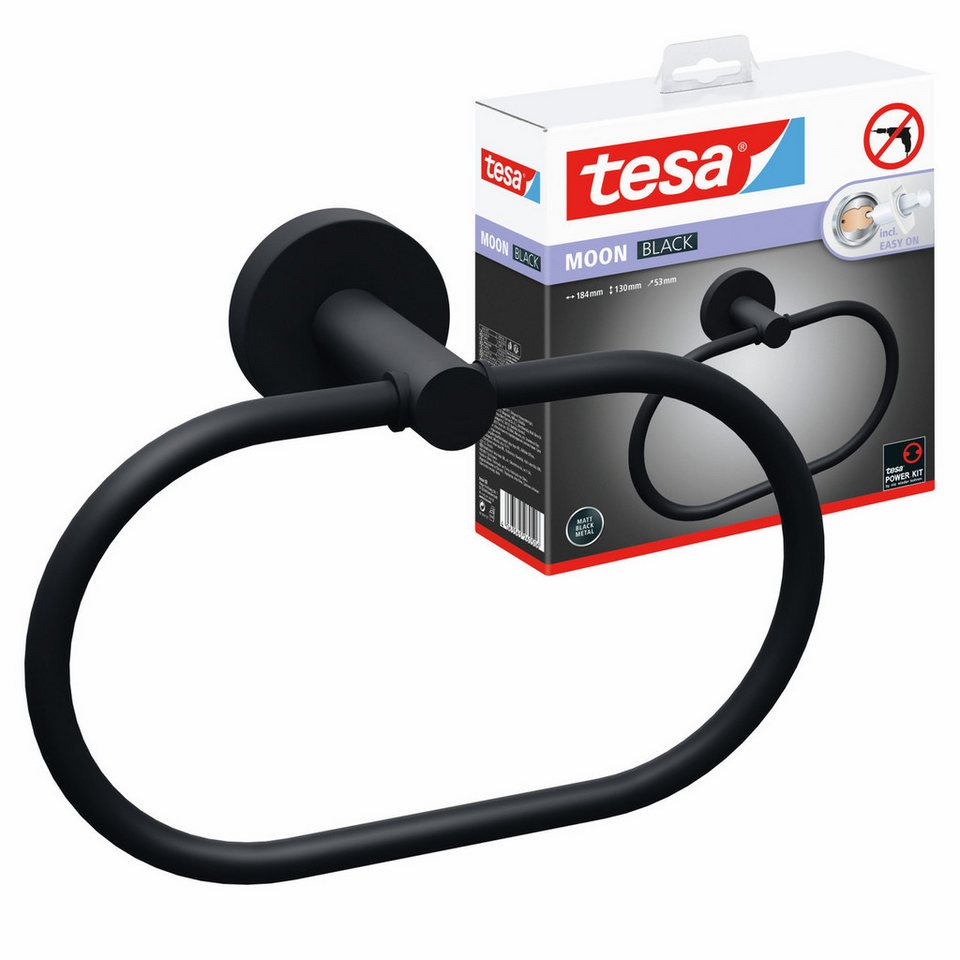 tesa Towel Holder MOON Black Matt 40623-00000-00