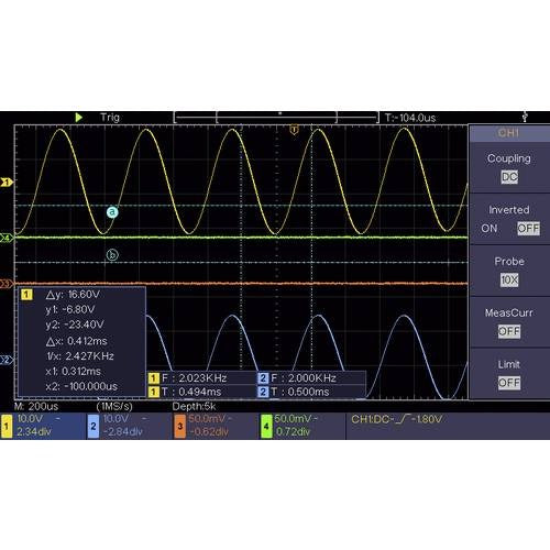 VOLTCRAFT DSO-2104 Digital Oscilloscope 100 MHz 4-Channel 1 GSa/s 80 kpts 8-Bit (VC-11539895)