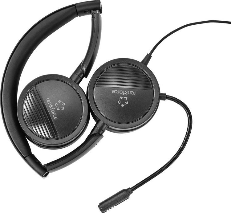 Renkforce RF-HS-360 USB Stereo On Ear Headset Black (RF-4737358)