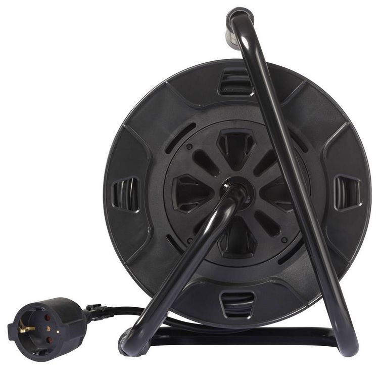 Sygonix SY-6618486 Cable Reel Black with Schuko Plug (SY-6618486)