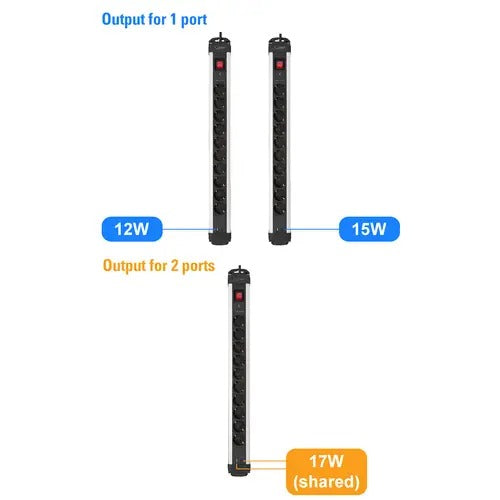 Sygonix Surge Protection Power Strip 10 Outlets Black/Silver (SY-6807136)
