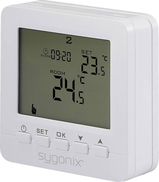 Sygonix Wireless Room Thermostat Surface Mount Weekly Program SY-6805680 SY02B05RF