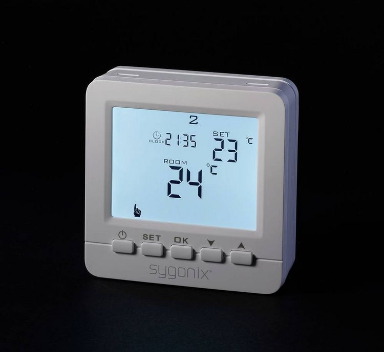 Sygonix Wireless Room Thermostat Surface Mount Weekly Program SY-6805680 SY02B05RF