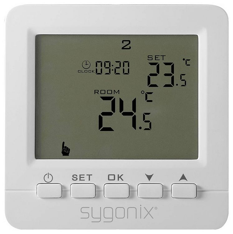 Sygonix Wireless Room Thermostat Surface Mount Weekly Program SY-6805680 SY02B05RF