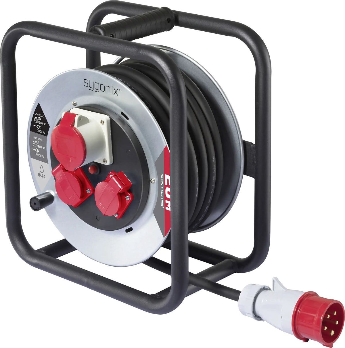Sygonix SY-10236114 Cable Reel Black CEE Plug 16 A SY-10236114