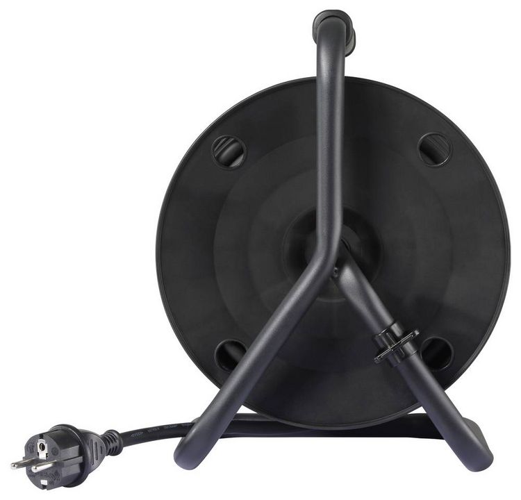 Sygonix SY-10236135 Cable Reel - Black with Schuko Plug