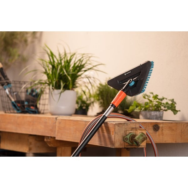 Gardena CLEANSYSTEM Hard Delta Patio Brush Head, Triangular Design, Suitable for Patios and Paths